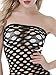 Firstbuy Women Sexy Lingerie Fishnet Bodysuit Bodystocking Crotchless Chemise Babydoll Free Size (Black-03)