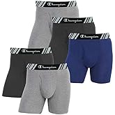 Champion Men's Boxer Briefs All Day Comfort No Ride Up Double Dry X-Temp 4 Pack