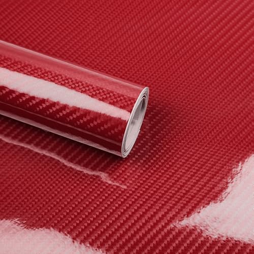Lypumso 6D Carbon Fiber Vinyl Wrap Roll, Super Glossy Car Wrap Film ...