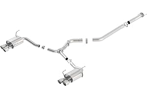 BORLA 140595 Cat-Back Perf. Exhaust Sys. for 2015-2021 Subaru Impreza WRX & WRX STI 2.0L/ 2.5L 4 Cyl. T-304 SS S-TypeDual Split Rear Exit Dual 3.5" Round Polished T-304 Stainless Tips Each Side