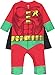 DC Comics Robin Toddler Boys Zip Up Cosplay Costume Coverall and Cape 2T