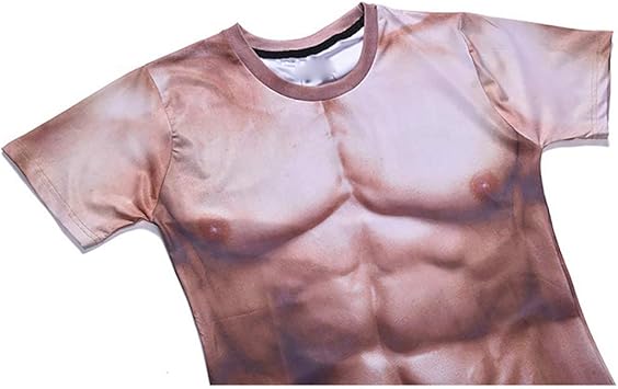 maglietta con addominali stampati