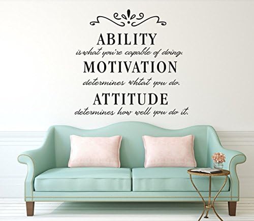 LSKOO Ability is What You're Capable of Doing Motivation Attitude - Inspirational Family Words Quote Vinyl Family Wall Sticker Wall Decal Family Room Art Decoration