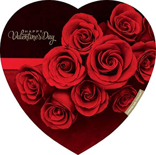 Elmer Chocolate Valentine’s Day Rose Flowers Heart Shaped Chocolate Gift Box, 12 Ounce Box