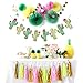 Tinksky Summer Theme Wedding Parties Decorations Single Sided Cactus Banner Pennant Tropical Party Birthday Party Festival Luau Hawaii Cactus Decor Decorations