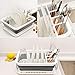 Collapsible Dish Drying Rack with Drain Board【New Version】 Portable Dinnerware/Glassware/Tableware Organizer - Perfect for Small Kitchen,Camper, RV,Caravan,Travel (Elegant Gray)