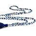 OVALBUY Hand Knotted Blue Heat Treated Agate 6mm 108 Beads Buddhist Prayer Japa Mala for Meditation