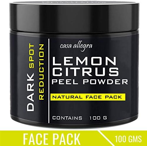 Casa Allegra Natural Lemon Citrus Peel Powder - Face Pack Formulation For Skin Whitening and Lightening - Dark Spot Reduction and Anti Blemish Powder -100 Grams