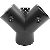 Hoypeyfiy 75MM Car Heater Ventilation Duct, Y Branch Outlet Exhaust Connector, Black Joint Connector with Valve Flap Replacem