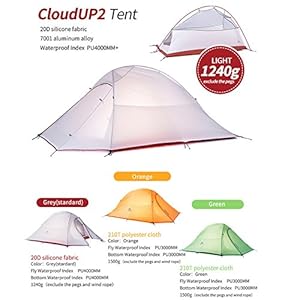 NatureHike cloud up2 - Tenda da campeggio 4-stagioni ultra-leggera, impermeabile e antivento, per 2 persone - immagine 3