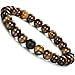 ORAZIO 4Pcs 8mm Beaded Distance Bracelet Natural Stone Couple Lover Relationship Bracelets Elastic