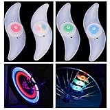 Oumers 4pcs Bike Spoke Light, Spokelit Bicycle Lights, Bicycle Accessories, Bike Flash Lamp Bulb Cycling MTB Wheel Tire Valve Spoke Light, Used for Safety and Warning (Blue Red Green Colorful)