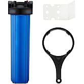 Geekpure Whole House Water Filter Housing Blue Color - Fit for 4.5" x 20" Filters - NPT Plastic Port 3/4" Inlet/Outlet