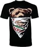 California Republic (White Bandana) Men's T-Shirt - (Large) - Premium Black