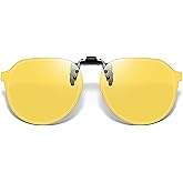FRAZALA Clip On Retro Round Sunglasses for Men Women, Flip Up Metal Clip UV400 TAC Lens