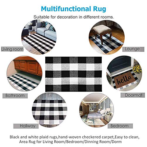 KaHouen Buffalo Check Rug ,Buffalo Plaid Rugs 23.6''x35.4'', Checkered