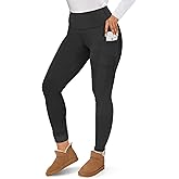 CAMPSNAIL Fleece Lined Leggings Women - Thick Soft High Waisted Black Tummy Control Thermal Warm Velvet Pants for Cold Winter