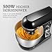 Stand Mixer, Aicok 5-Quart 500-Watt 6-Speed Dough Mixer with Stainless Steel Bowl, Tilt-Head Food Mixer, Kitchen Electric Mixer with Double Dough Hooks, Whisk, Beater, Pouring Shield, Black