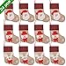 Ivenf Christmas Mini Stockings, 24 Pcs 7 inches Burlap 3D Santa Snowman Reindeer Stockings, Gift Card Silverware Holders, Bulk Treats for Neighbors Coworkers Cats Dogs, Small Rustic Xmas Tree Decor