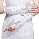 Wedding Bridal Elastic Elbow Lace Satin Gloves Ladies Elegant Party Dress Gloves
