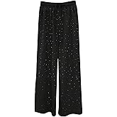 SHENHE Women's Baggy Sweatpants Wide Leg Drawstring Rhinestone Casual Loose Pants with Pockets