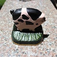 Han cheng he Door Stops Retro Vintage Rustic Cast Iron Metal Decorative Spotted Pig Door Stopper Door Stopper Safety Door Holder for Garden Farmhouse Wooden Door Easy to Assemble