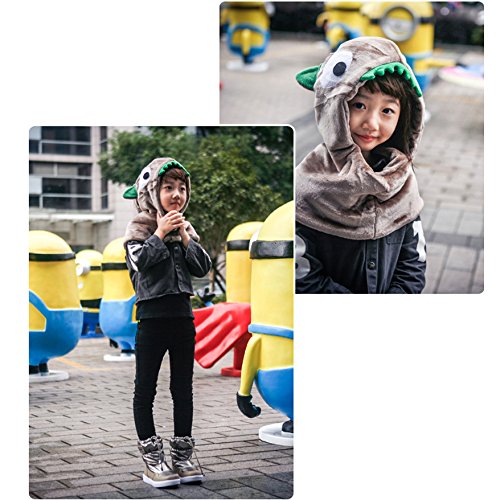 image for A.B Crew Cute Dinosaur Kids Warm Winter Hat Two Layers Flannel Coif Ea