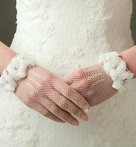 WWJ Women's Bridal short paragraph lace gloves / wedding dress accessories jewelry / wrist flower