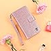 BENTOBEN Samsung Note 8 Case, Galaxy Note 8 Case Wallet Flip, Samsung Note8 Case Bling Glitter 9 Card Holder PU Leather Detachable Wrist Strap Wallet Phone Case Cover for Galaxy Note 8 Cute Rose Gold