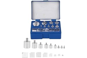 ACOGEDOR 17Pcs Precision Calibration Weight Set, Precision Weight- 1 x 100g,1 x 50g,2 x 20g,1 x 10g, 1 x 5g, 2x2g, 1x 1g, 1x500mg, 2x200mg, 1 x 100mg, 1 x 50mg, 2 x 20mg, 1 x 10mg