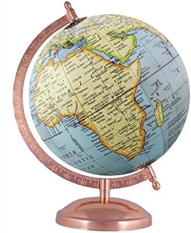 8 Inches Diameter Handmade Earth Decorative Rotating Globe Antique Table Top Geography Vintage Gift Sky Blue World Home Decor
