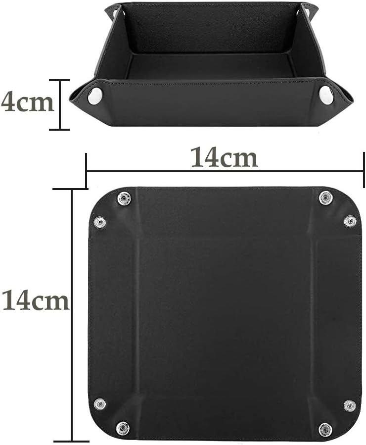 Leather Tray Organizer, PU Leather Jewelry Hanging Bag, Cell Phone and Key Box for Men and Women Bedside Storage Box - Image 5