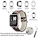 YOSWAN Bracelet for Apple Watch, National Black White Floral Printed Leather Watch Band 38mm 42mm Strap for Apple Watch Flower Design Wrist Watch Bracelet (Black+ Red Flower, 42mm)