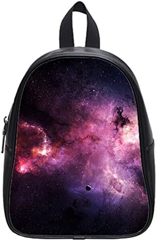 High-Grade PU Leather Backpack Shool Bag Backpck Pink Galaxy Pattern-Medium