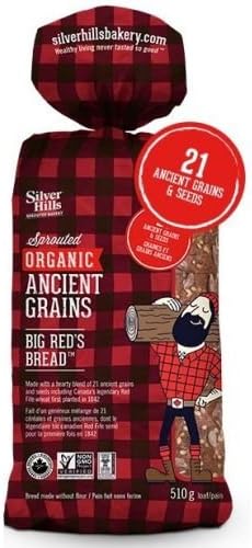 Silver Hills Bakery Organic Big Reds Sprouted Bread, 18 Ounce -- 8 per case.