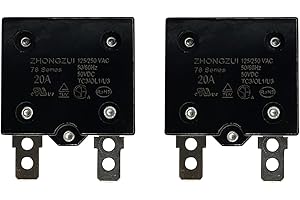 LinkePow 2PCS 20A Automatic Reset Relay Fuse Therma Switch Circuit Breaker Current Overload Protector Kid Powered Ride On Car Accessories