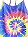 ROMWE Women's Sexy Spiral Tie Dye Multicolor Print Backless Tie Halter Top M