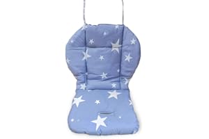 KOCPUDU High Chair Pad, Exquisite and Beautiful Baby/highchair/seat Cushion Pad，Comfortable and Soft, Suitable for The High Chair and Stroller in The Picture(Blue Background Stars Pattern)