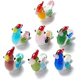 DanLingJewelry 5Pcs Handmade Duck Shape Lampwork Beads Colorful Glass 3D Animal Beads for Jewelry Making Bracelet Necklace