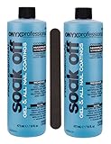 Onyx Professional Shellac & Gel Nail Polish Remover with Nail File Removes Artificial Nails, Nail Glue, Glitter Polish & More, 16 oz (2 Bottles)