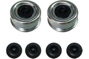 Fenaetimo Trailer Axle Grease Cap, 2Pcs Trailer Bearing Dust Cap 2.72" with Extra 4 Rubber Plugs, Trailer Axle Hub Grease Cover for 7,000 to 8,000 lb Trailer Dexter Lube RV Camper