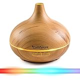 ComfySure 300ml Essential Oil Diffuser - Aromatherapy Ultrasonic Cool Mist Humidifier - Elegant Wood Design With LED Lights - Timers and Auto Shut Off