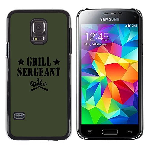 A-type Colorful Printed Hard Protective Back Case Cover Shell Skin for Samsung Galaxy S5 Mini / Samsung Galaxy S5 Mini Duos / SM-G800 !!!NOT S5 REGULAR! ( Grilling Sergeant Quote Funny Label Food )