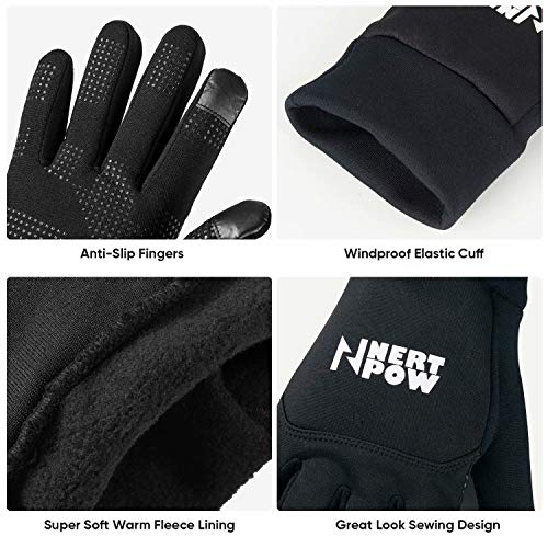 image for Nertpow Winter Cycling Bike Gloves, Warm Thermal Windproof Driving Run