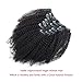 Lovrio Afro Kinky Curly Brazilian Clip in Human Hair Extensions Double Weft Real Remy Virgin Hair for Black Women 7 Pieces 120g with 17 Clips 16 Inch