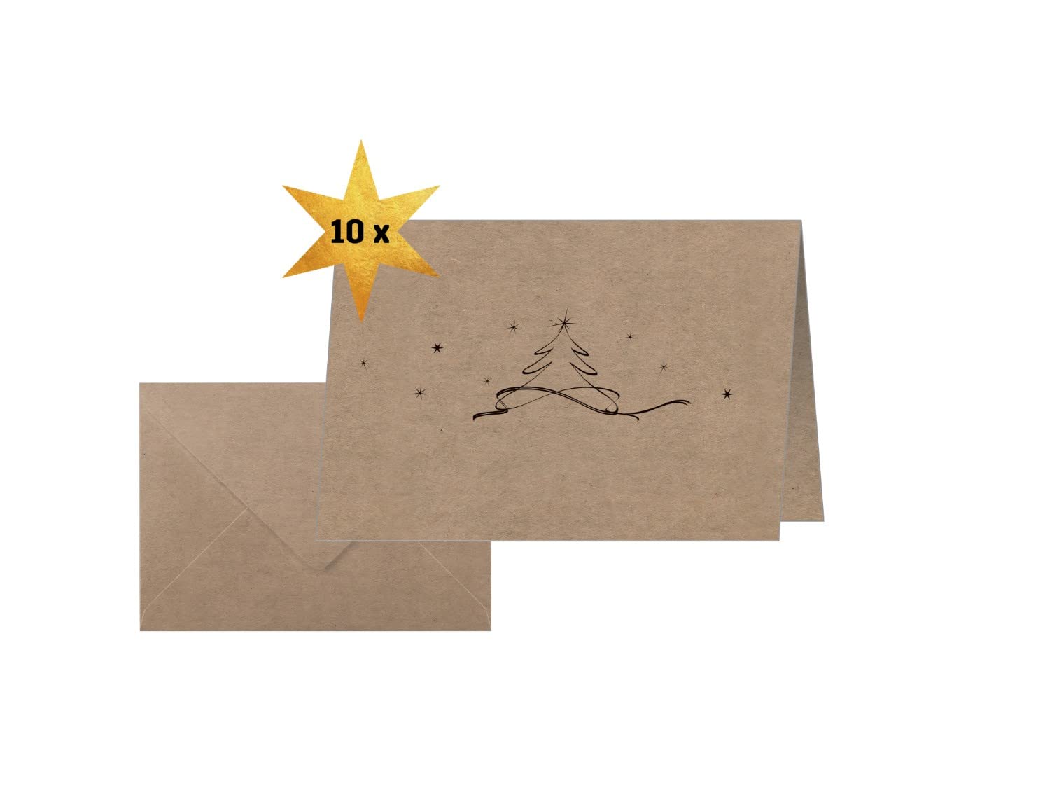 SIGEL DS071 Christmas Cards "Christmas tree", A6 landscape, 10 cards, easy to print