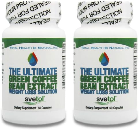 Ultimate Green Coffee Bean Extract with SVETOL 400mg per Capsule (120 Capsules) 2 Bottles 50% Chlorogenic Acid GCA
