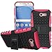 For Samsung Galaxy J3 Emerge Case, J3 Prime / J3 Mission / J3 Eclipse / J3 2017 / J3 Luna Pro / Sol 2 / Amp Prime 2 / Express Prime 2 Case, OEAGO Tough Rugged Dual Layer Case with Kickstand (Rose)