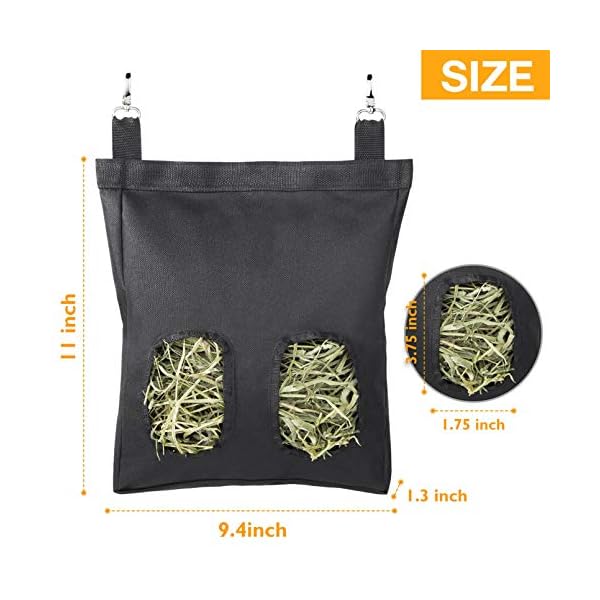 Geegoods Rabbit Hay Feeder Bag, Guinea Pig Hay Feeder Storage ，Hanging Feeding Hay for Small Animals 600D Oxford Cloth…