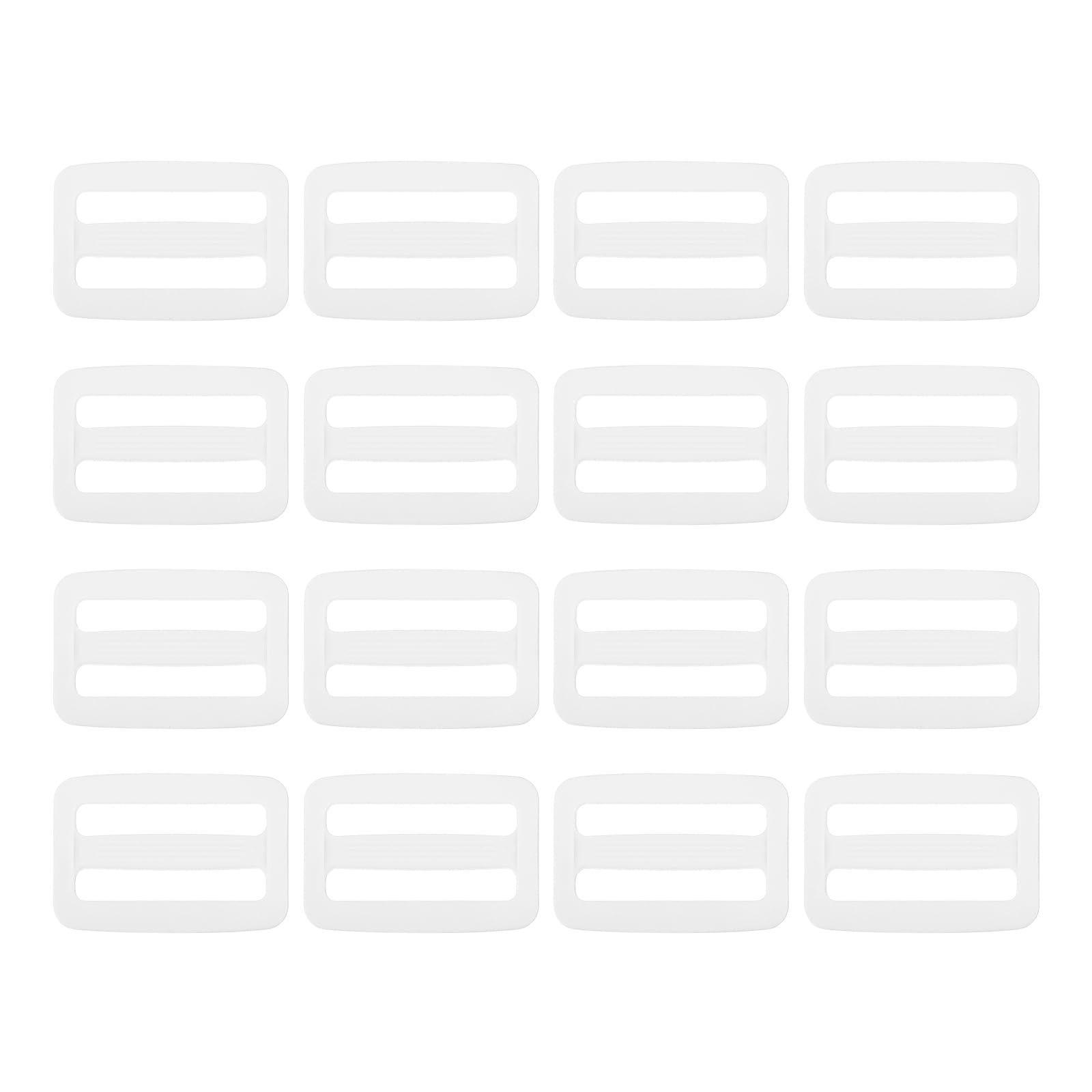 Photo 1 of SUIKIHUM 16 Pack Plastic Slide Buckle, 1 1/2 Inch Tri-Glide Slider, Tri-Ring Adjuster Webbing Slider for Backpack Strap, White